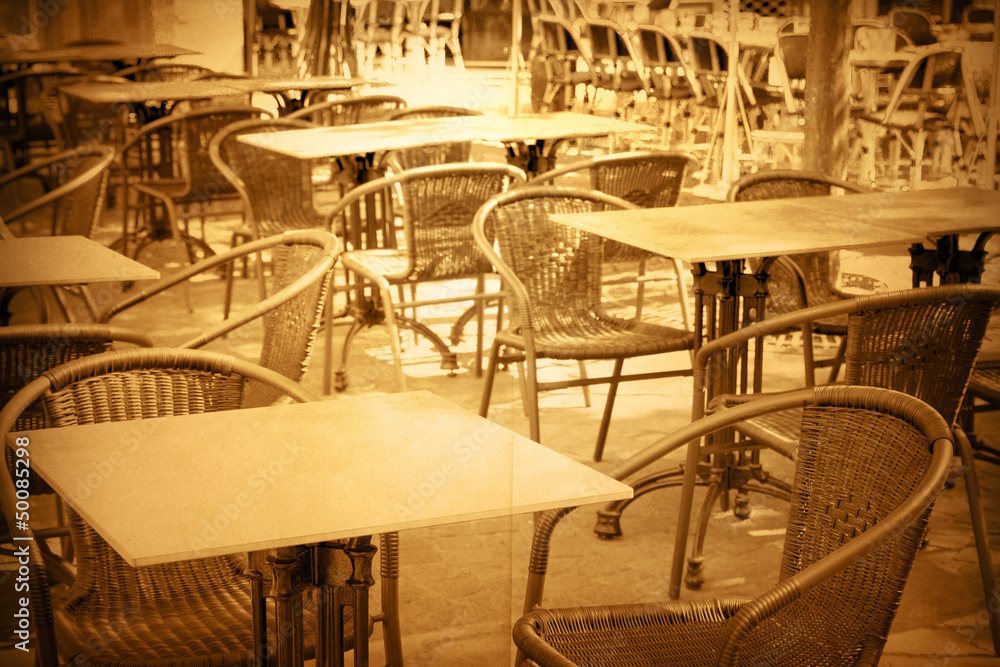 old-fashioned Cafe terrace old-fashioned Cafe terrace
