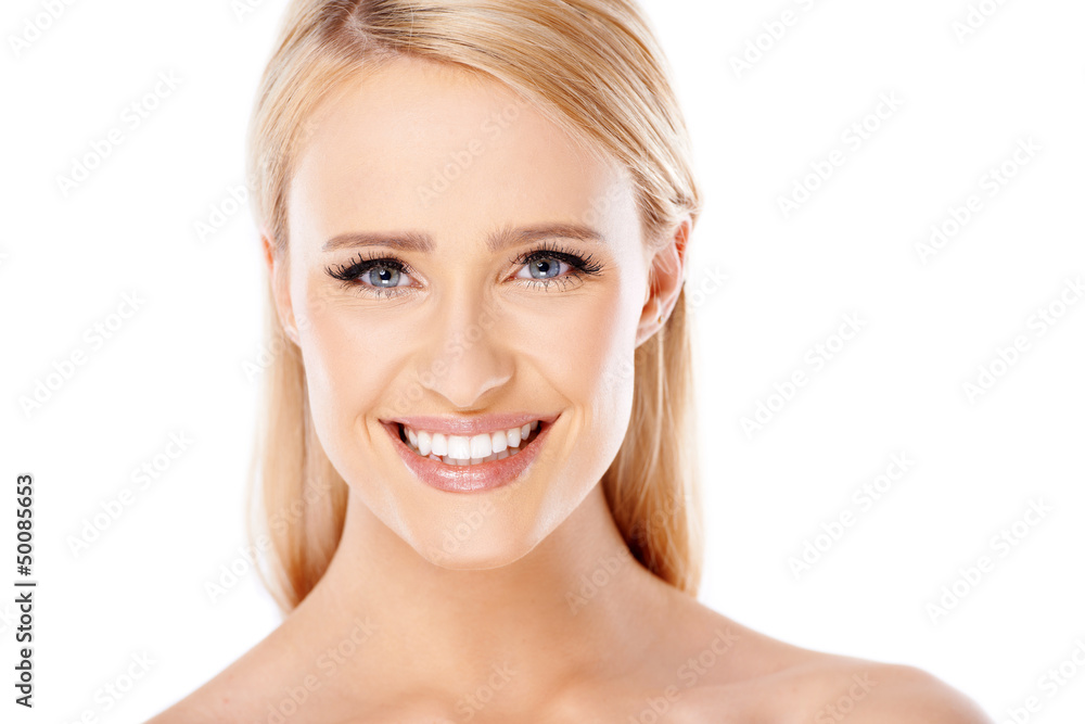 Close up portait of caucasian blond woman Close up portait of caucasian blond woman