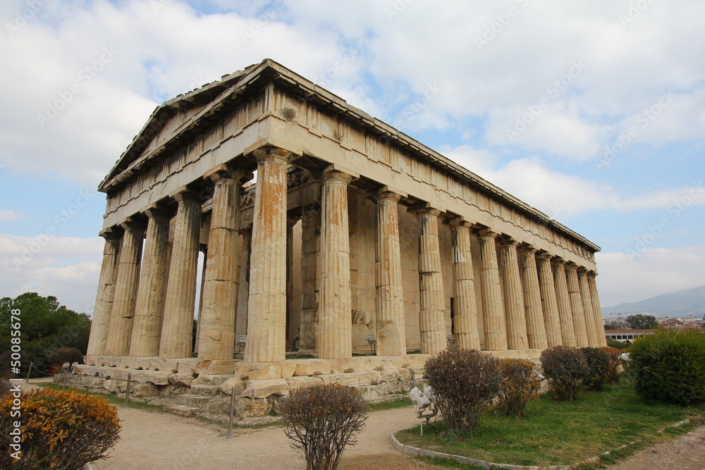 Angled view of the Temple of Hephaestus