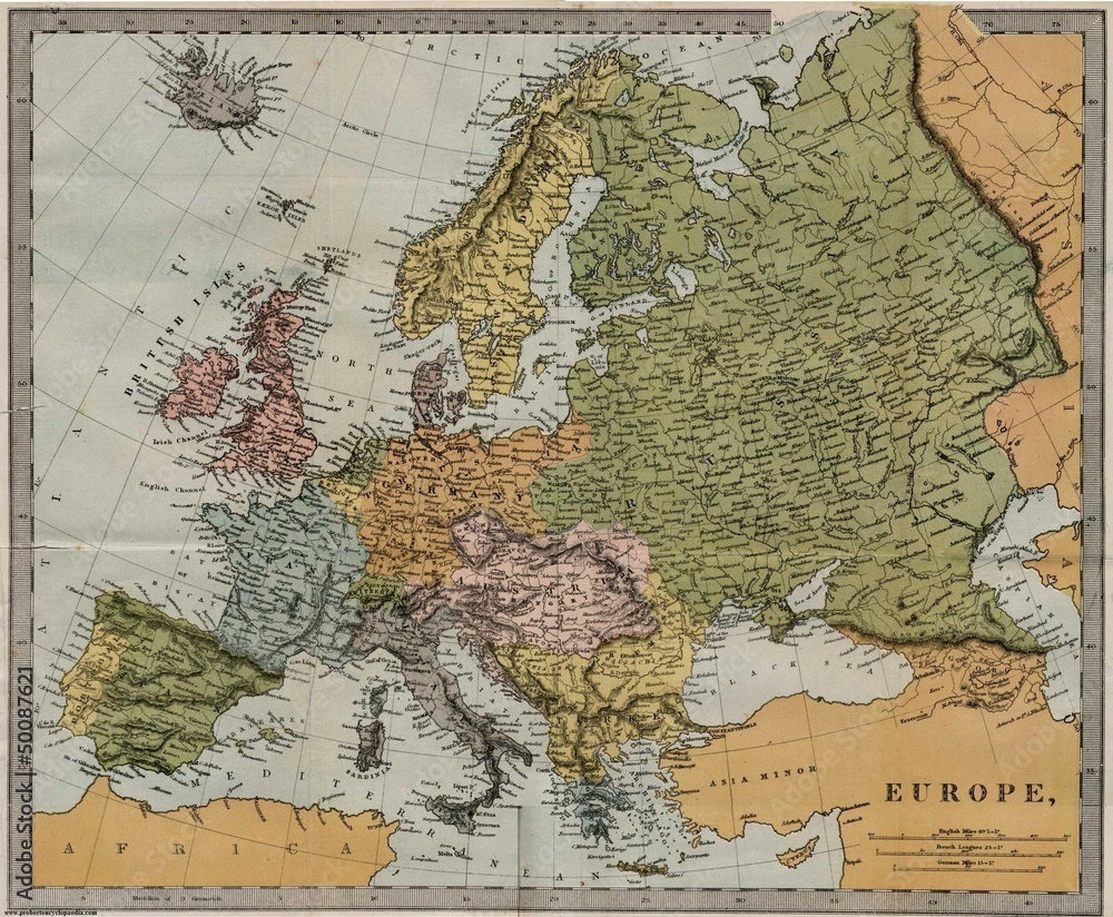 Obraz premium Europe old map