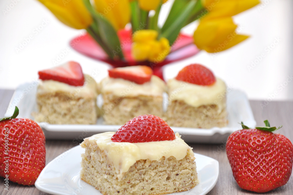 Erdbeer Vanille Kuchen Erdbeer Vanille Kuchen