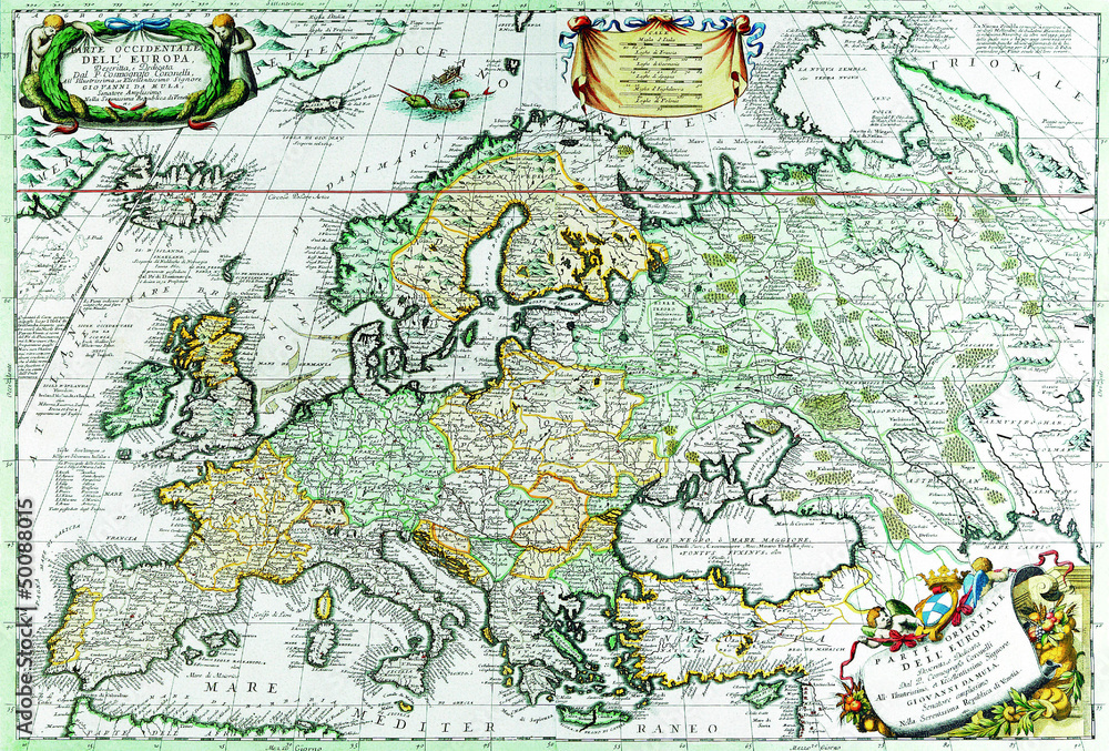 Obraz premium Map of Europe.1690