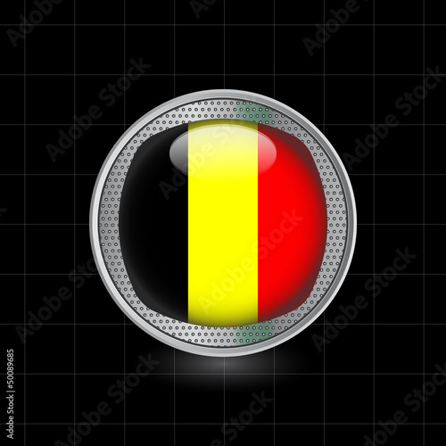 Metallbutton Flagge Belgien