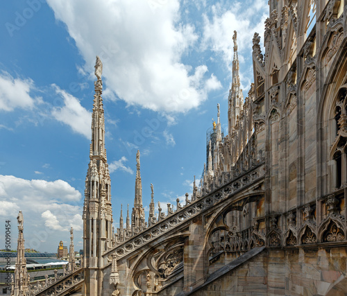 The roof of Milan Cathedra (Italy)