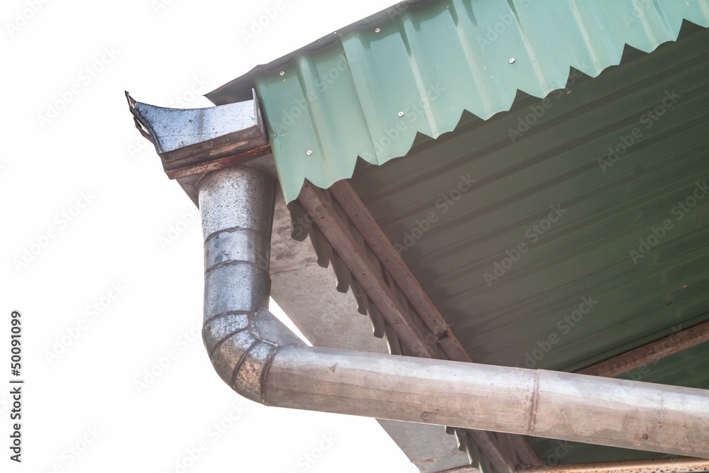 Obraz premium House roof gutter