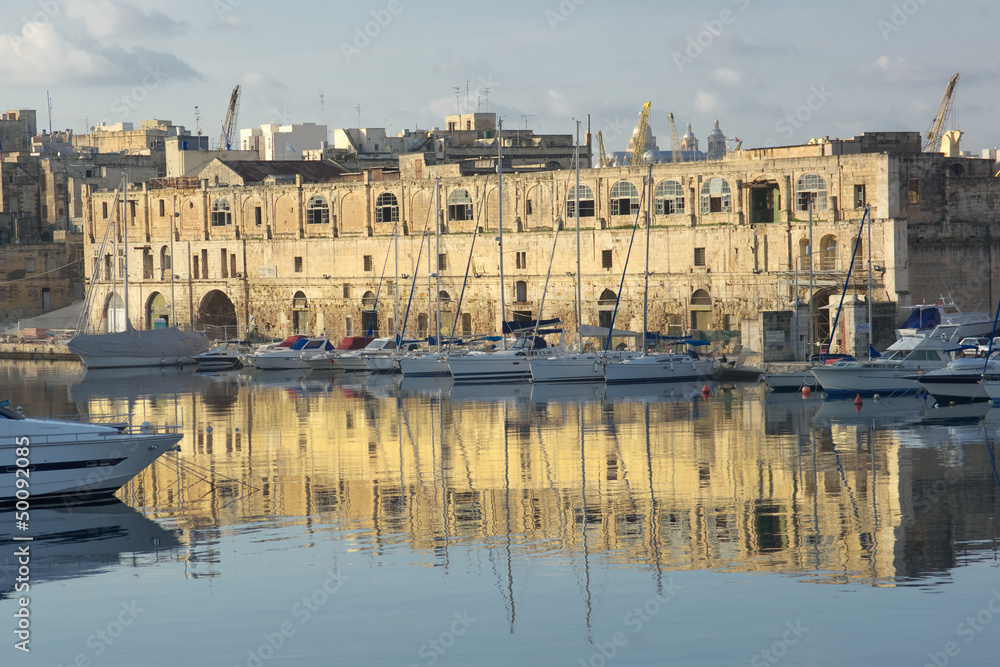 Old Warehouse In Senglea Marina, Malta Old Warehouse In Senglea Marina, Malta