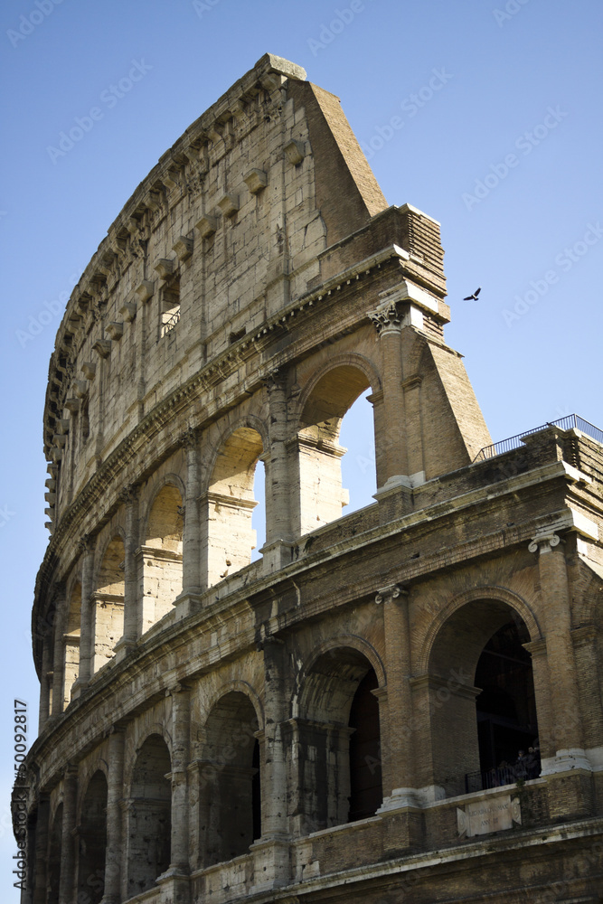 Detail of Colosseum in Rome, Italy