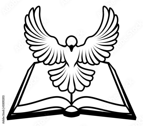 Christian Bible Dove Concept