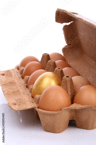 Golden egg in a box