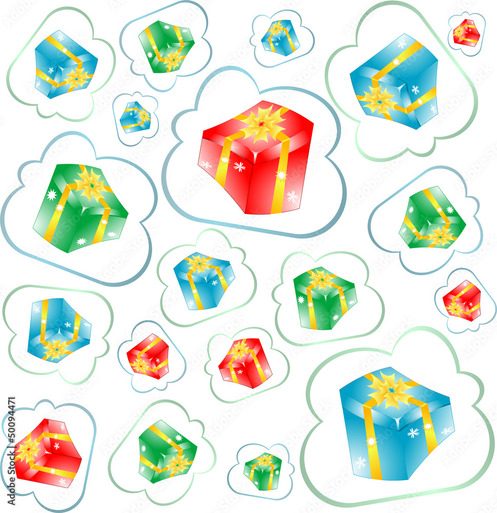 Seamless pattern with gift boxes - holiday concept Seamless pattern with gift boxes - holiday concept
