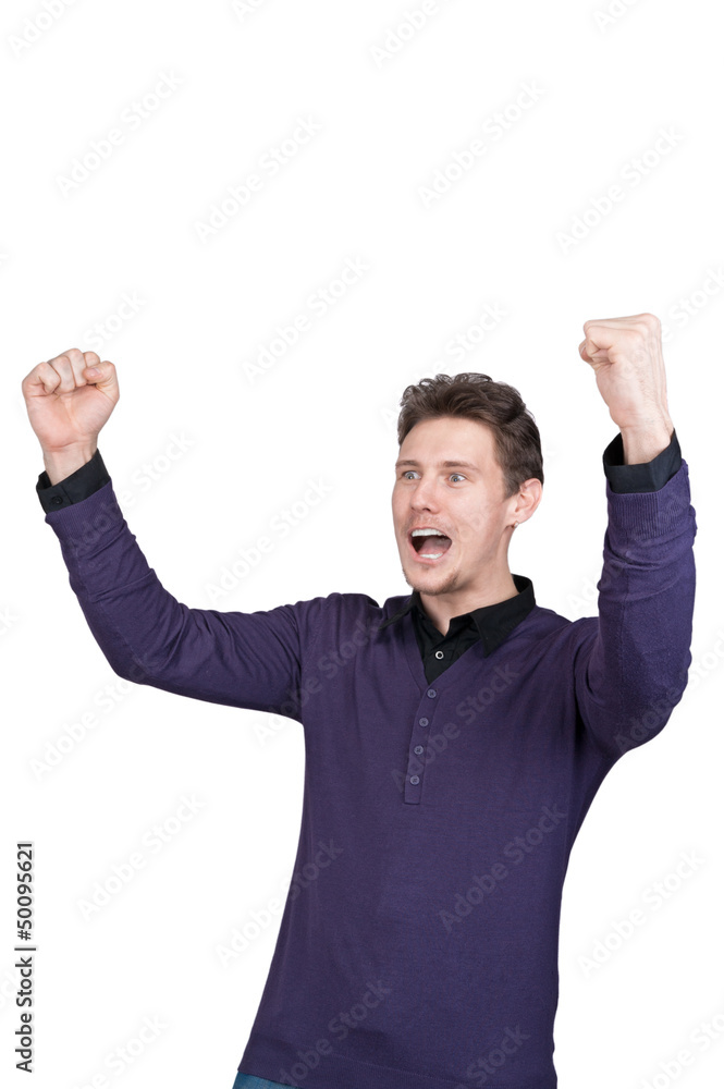 extremely happy young man extremely happy young man