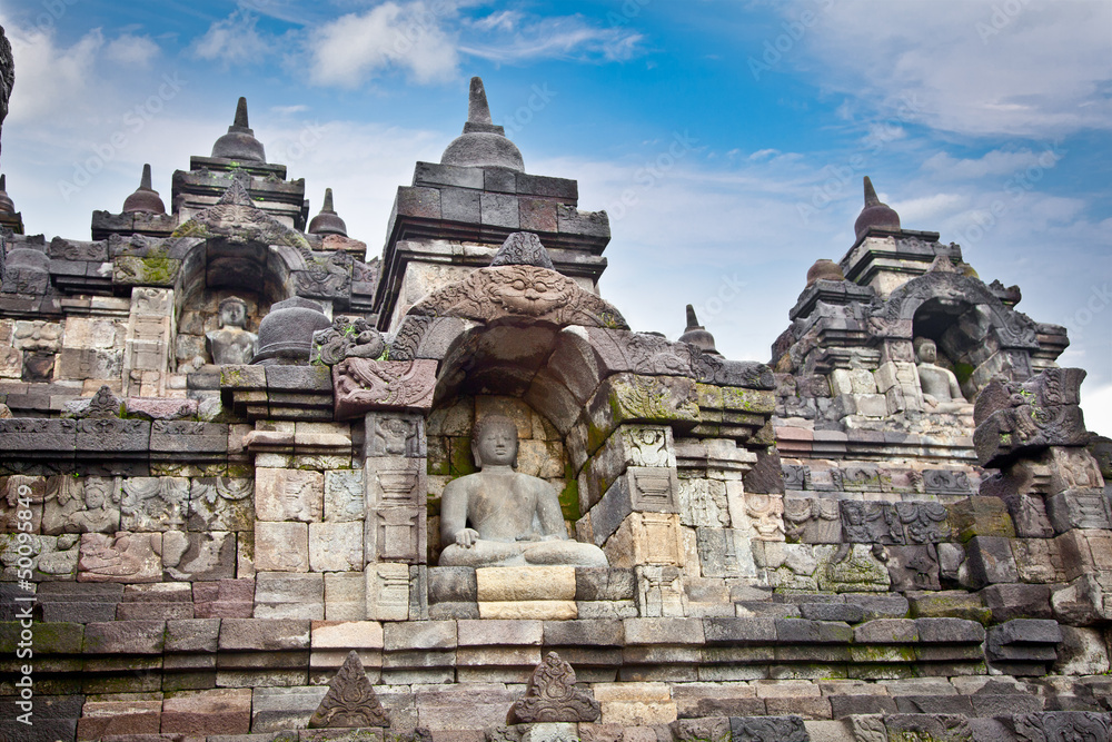 Detail of Borobudur temple near Yogyakarta, Indonesia.