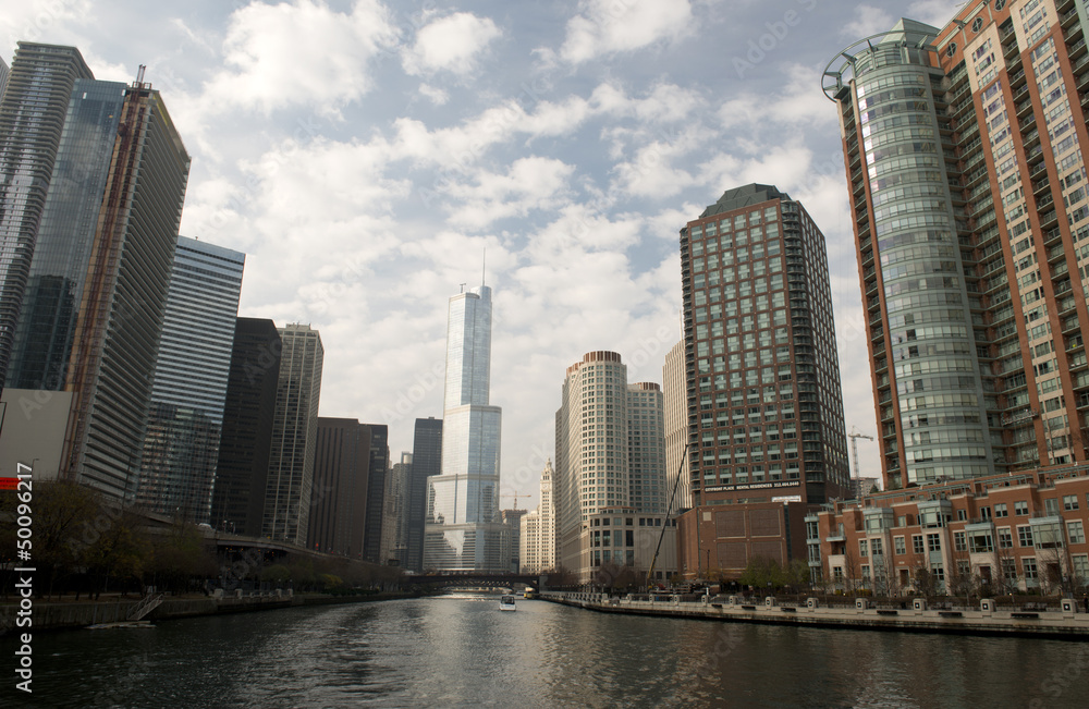 Chicago skyline from the river