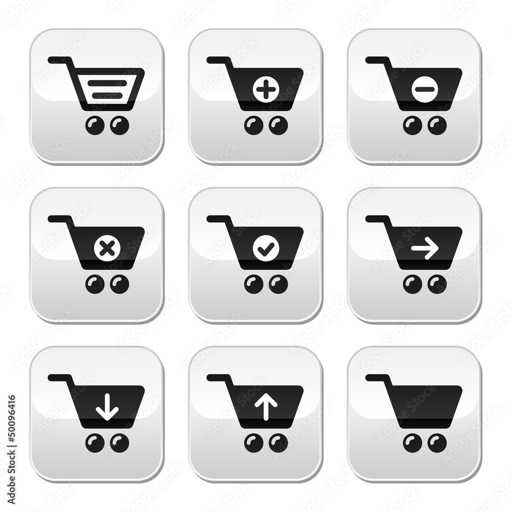 Shopping cart vector buttons set Shopping cart vector buttons set