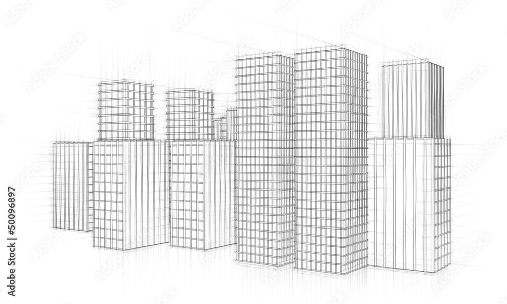sketch of city skyline