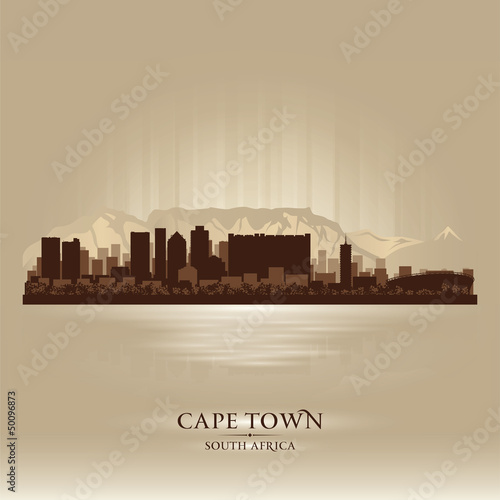 Cape Town South Africa skyline city silhouette