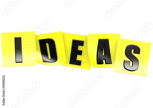 Ideas in yellow note