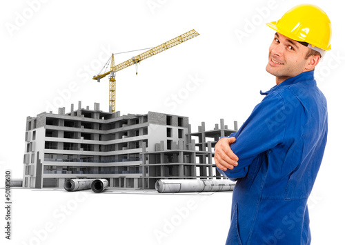 Workman in construction site