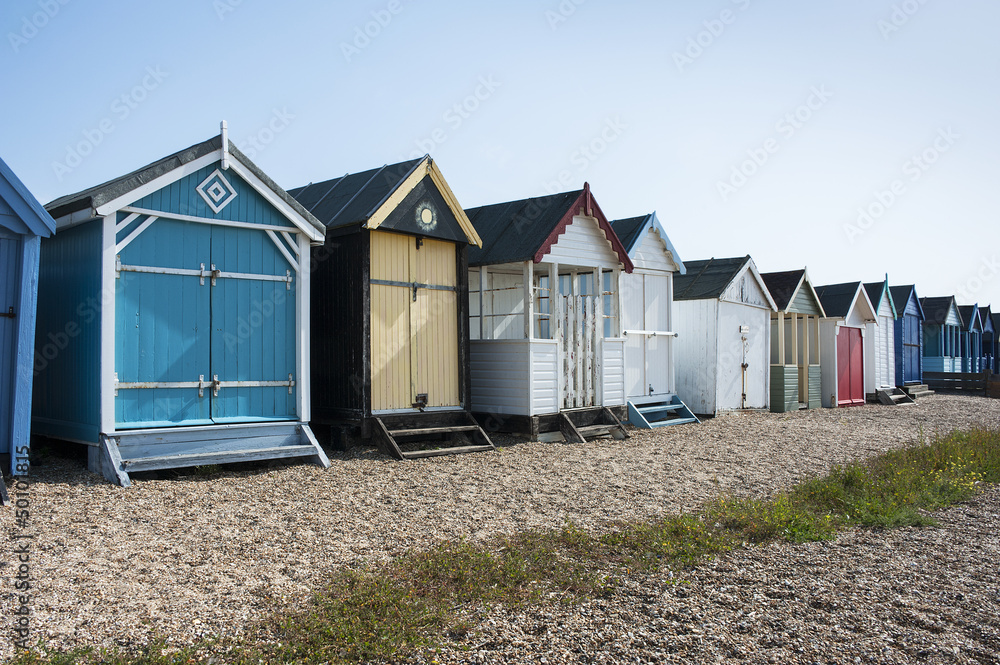 Colorful Beach Huts at Southend on Sea, Essex, UK. Colorful Beach Huts at Southend on Sea, Essex, UK.