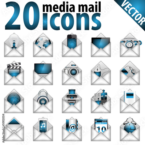 Media Mail Icons