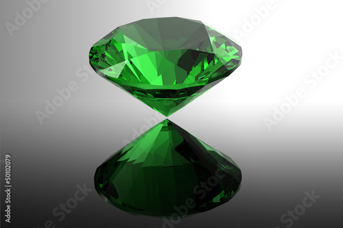 emerald. Jewelry gems roung shape on black background