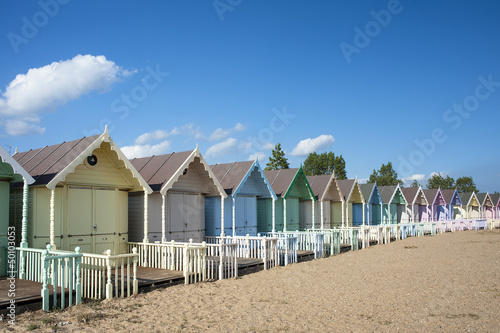 Colorful Beach Huts at West Mersea  Essex  UK
