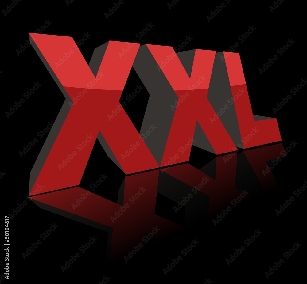 xxl size 3D concept /black Stock Vector