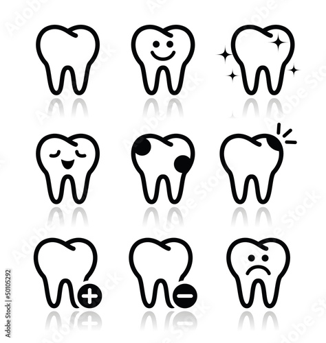 Tooth , teeth vector icons set