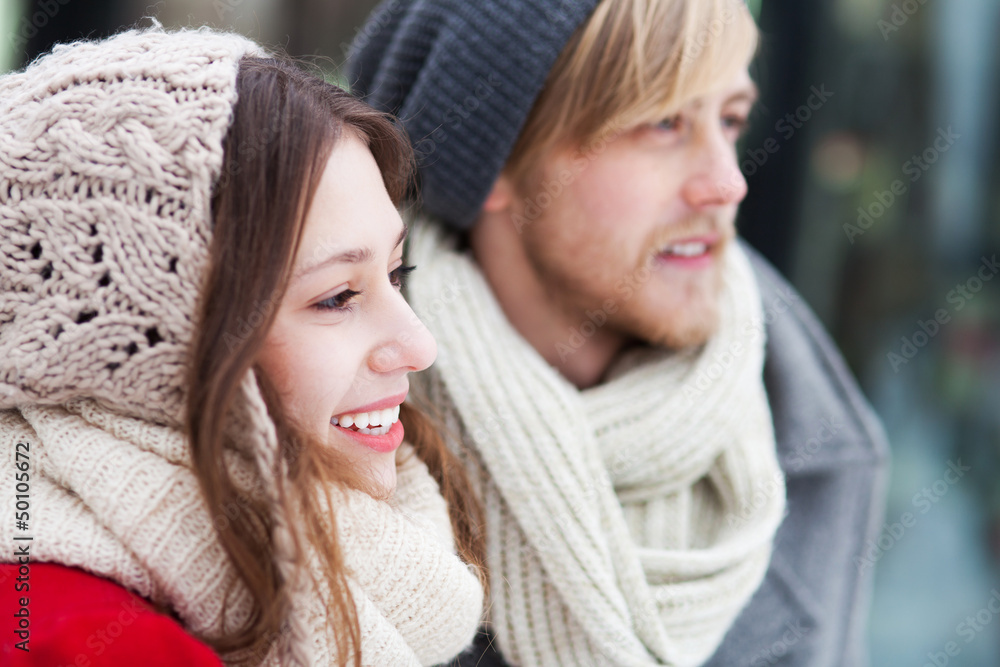 Couple in winter clothing Couple in winter clothing