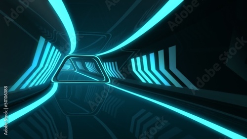 Futuristic tunnel loop ride