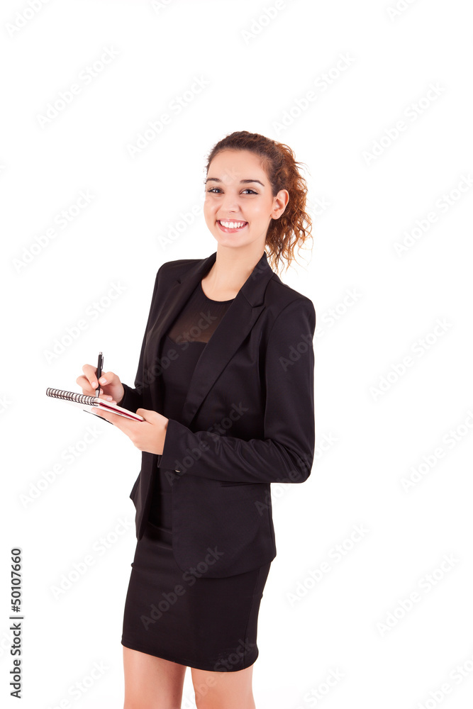 Young business woman, isolated over white background Young business woman, isolated over white background