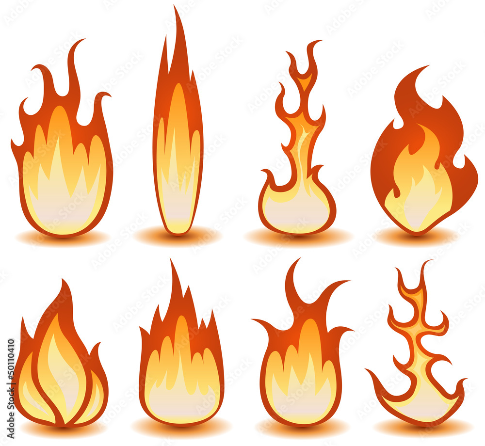 Fire And Flames Symbols Set Fire And Flames Symbols Set