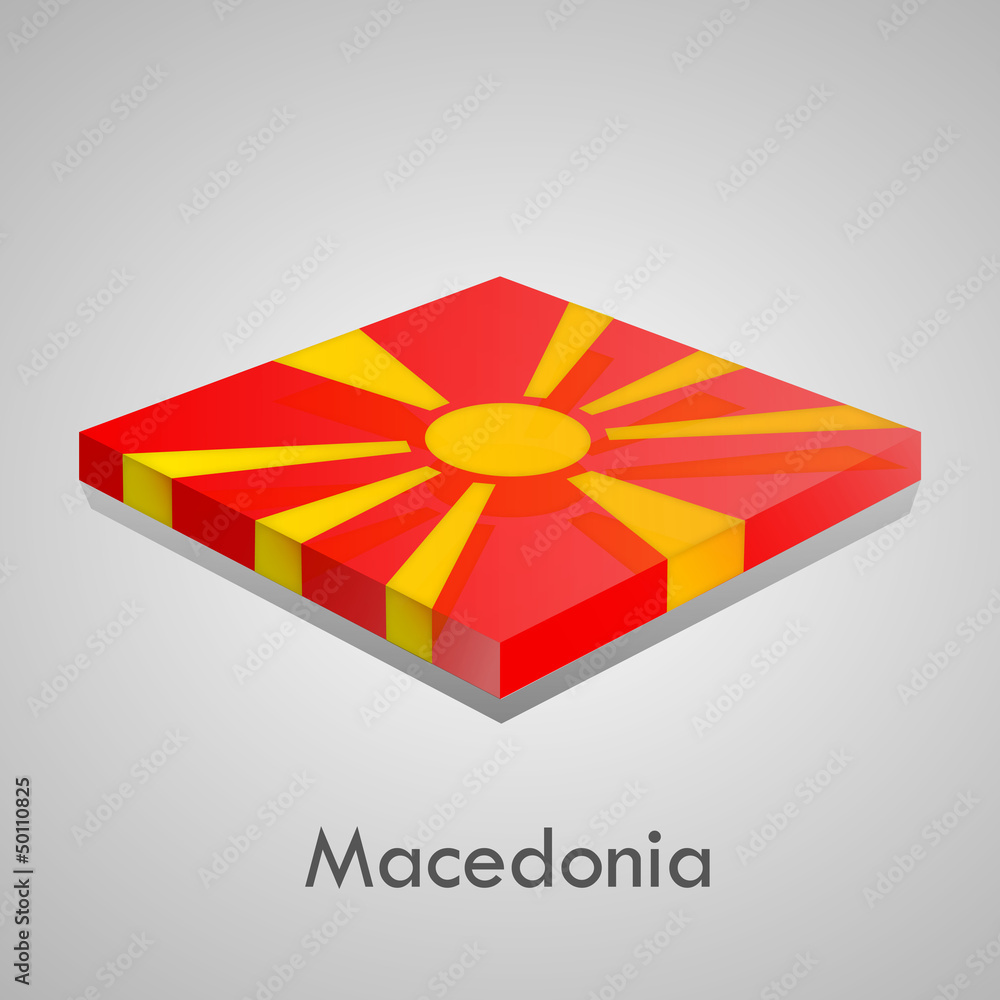 Fototapeta premium European flags set (glossy bricks) - Macedonia
