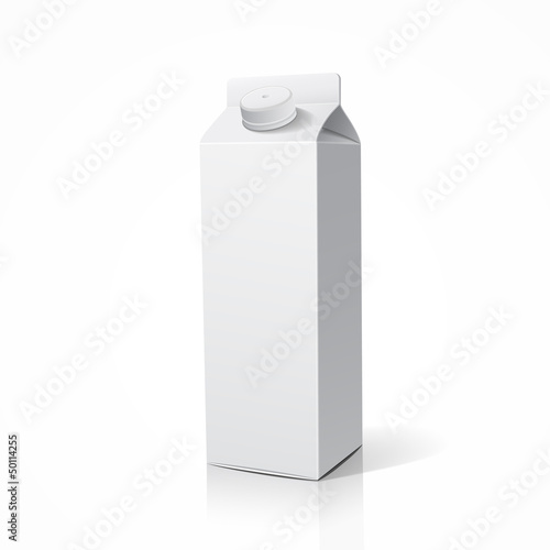 Milk box packaging design, vector illustration