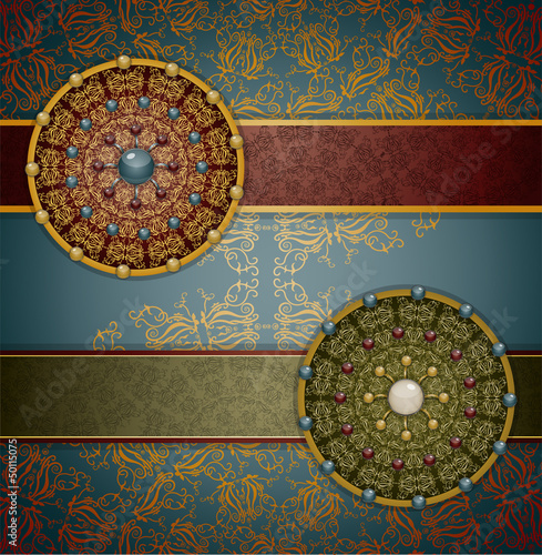 Retro background with ornament, Illustration 10 version