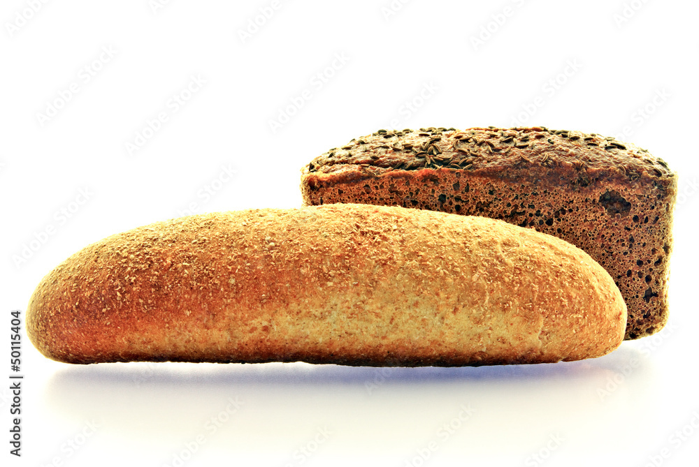 Fresh baked goods isolated on white background. Fresh baked goods isolated on white background.