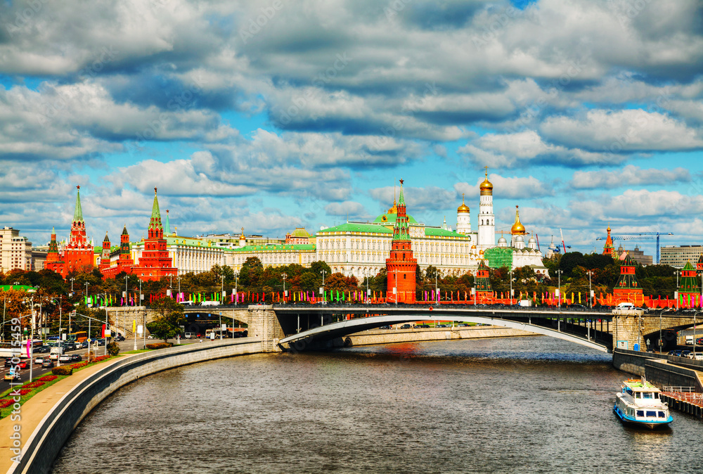 Overview of Kremlin in Moscow