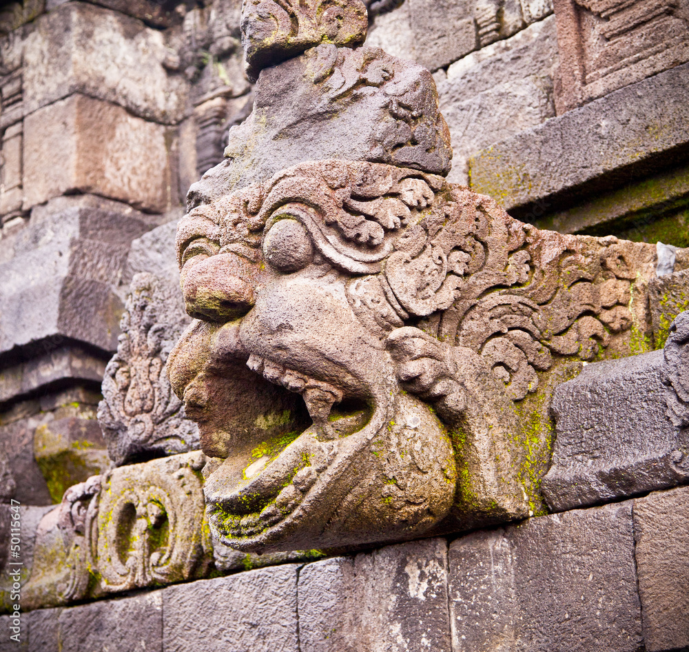Detail of carved relief at Borobudur, Java, Indonesia. Detail of carved relief at Borobudur, Java, Indonesia.