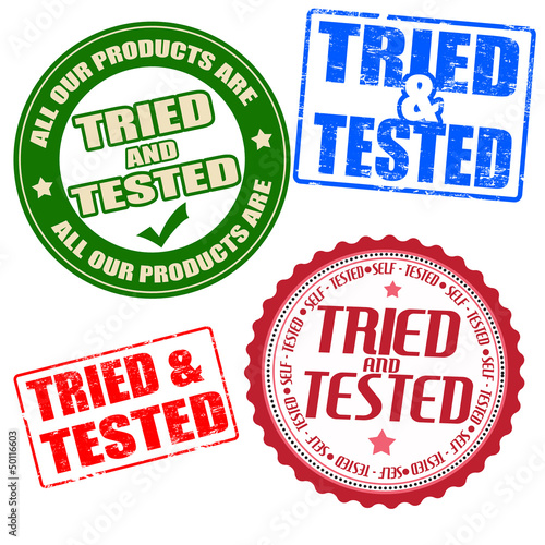 Set of self tried and tested stamps and labels