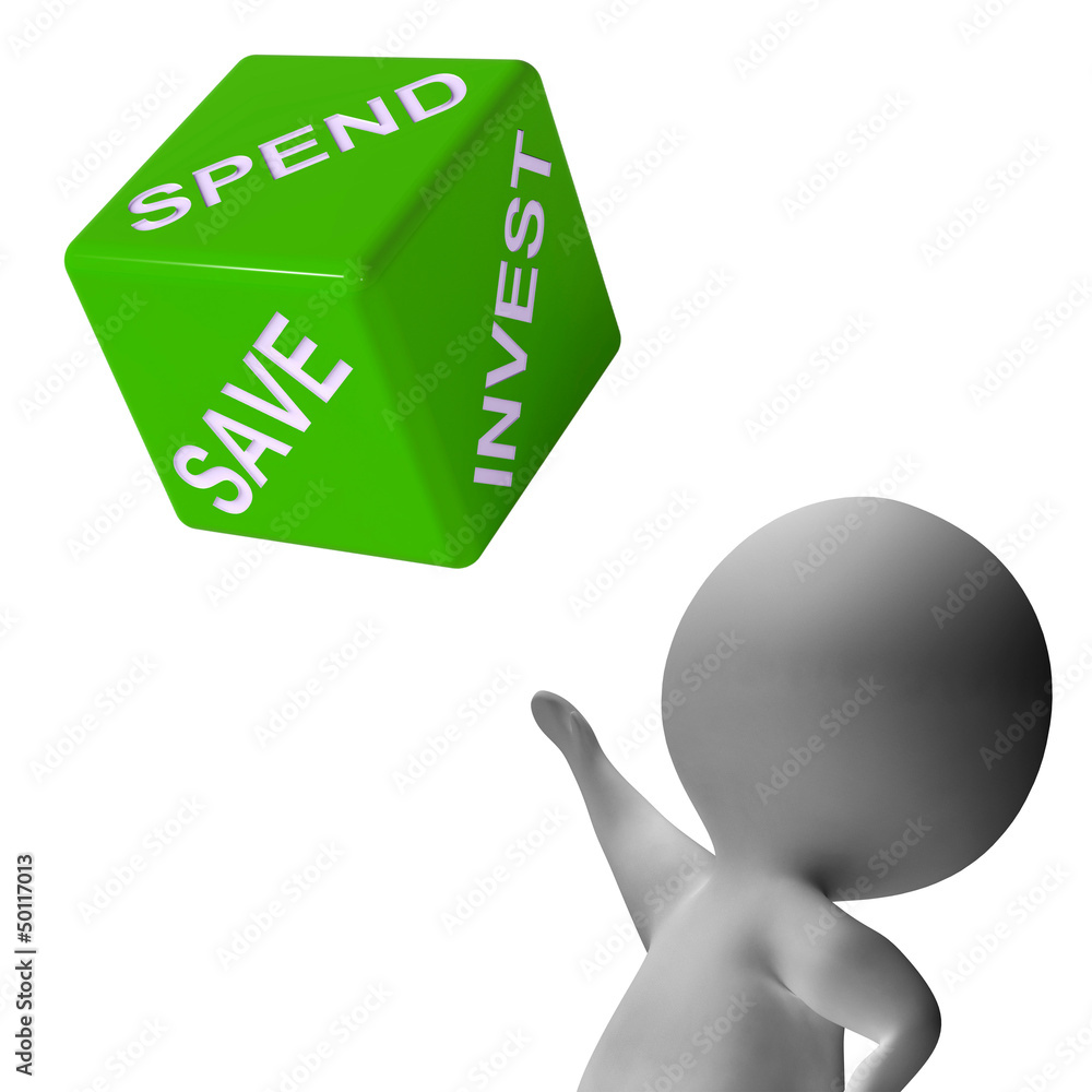 Spend Invest Or Save Dice Shows Budgeting Spend Invest Or Save Dice Shows Budgeting