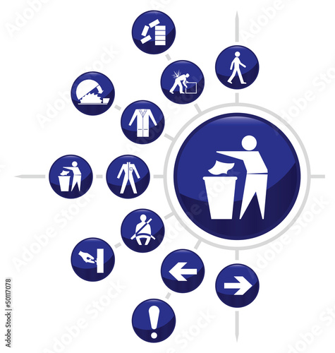 Mandatory construction related icon set two