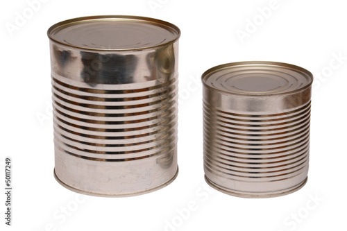 Isolated tin can on a white background