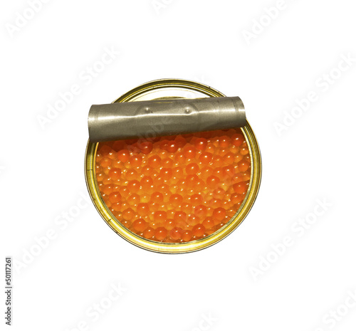 canned salmon roe close-up