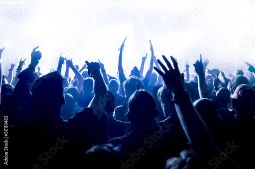 cheering crowd at concert