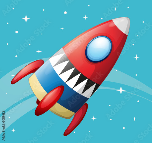 A flying spaceship