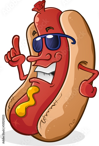 Hot Dog Wearing Sunglasses With Attitude photo