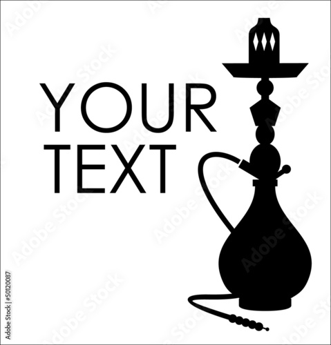 Hookah silhouette with sample text