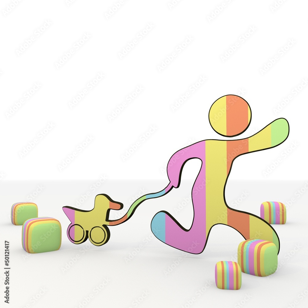 Fototapeta premium comic childish style cute play 3d icon