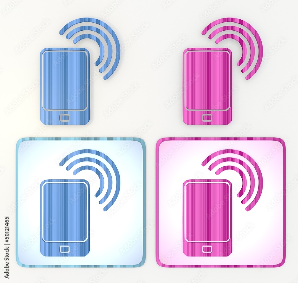 nice dual smart phone icon in pink and blue nice dual smart phone icon in pink and blue