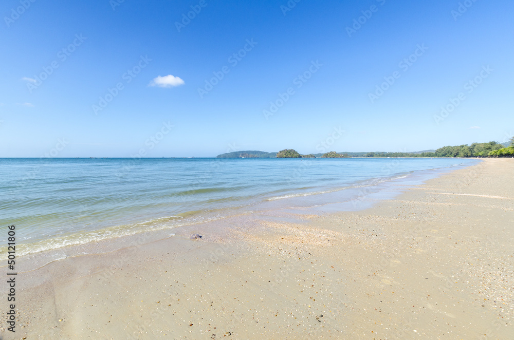 Sandy beach on the ocean in Thailand